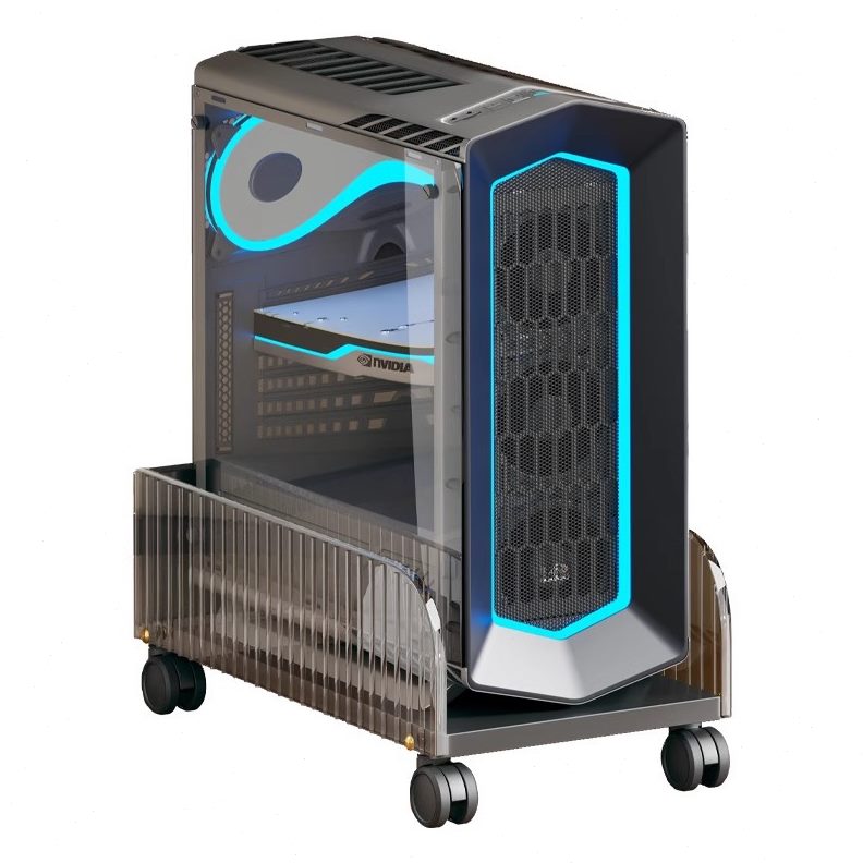 机箱托架电脑主机支架可移动底座带滑轮置物架家用公室台式托盘