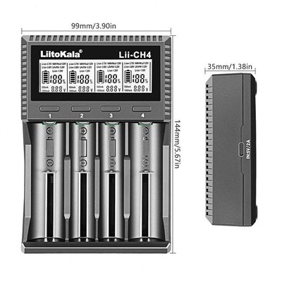LiItoKala Lii-CH4+U1 1.5V/1.2V/3.2V 智能电池充电器 AC线输入