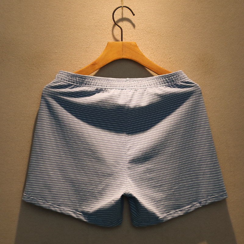 2条男士阿罗裤纯棉条纹内裤平角裤夏季薄款宽松居家短裤睡裤裤衩,女士内衣/男士内衣/家居服,男阿罗裤,淘宝优惠券,粉丝福利购,淘宝优惠卷