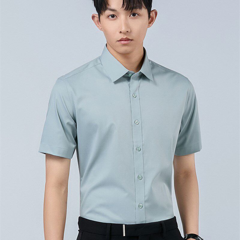 春夏季长袖衬衫男款短袖结婚上班正式工装抗皱西服内搭衬衣公务员