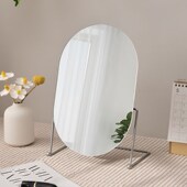 轻奢化妆镜卧室桌面高清圆形镜子学生宿舍梳妆家用美公主镜可旋转