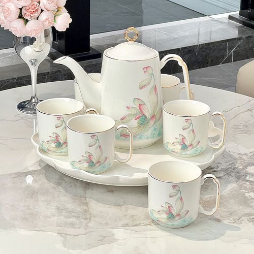茶具套装高档陶瓷家用客厅水杯杯具乔迁新居结婚茶壶茶杯轻奢水具