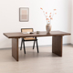 北欧实木悬浮胡桃色餐桌小户型家用茶桌工作台压克力黑色大板书桌