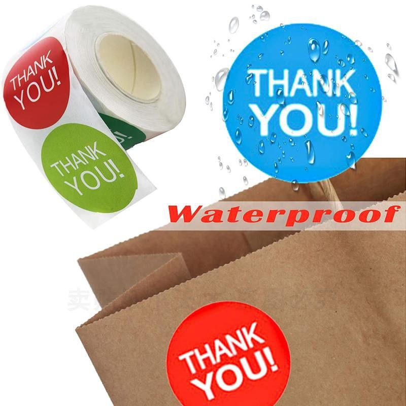 500张/卷彩色感谢贴纸不干胶标签铜版纸礼物烘焙蛋糕贺卡自粘封口,文具电教/文化用品/商务用品,贴纸/立体贴纸,淘宝优惠券,粉丝福利购,淘宝优惠卷