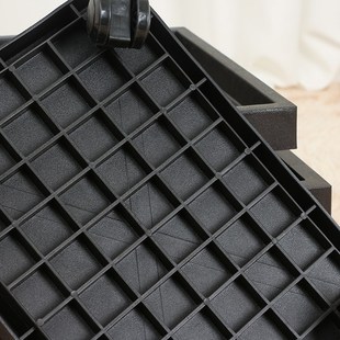 黑色长方移动轮托长条形钢化加厚接水盘花盆带万向轮奇石机箱置物