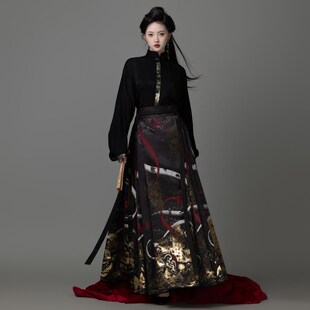 2023国风大典异志录【典祖】同系列书画仿妆花织金马面裙五对褶