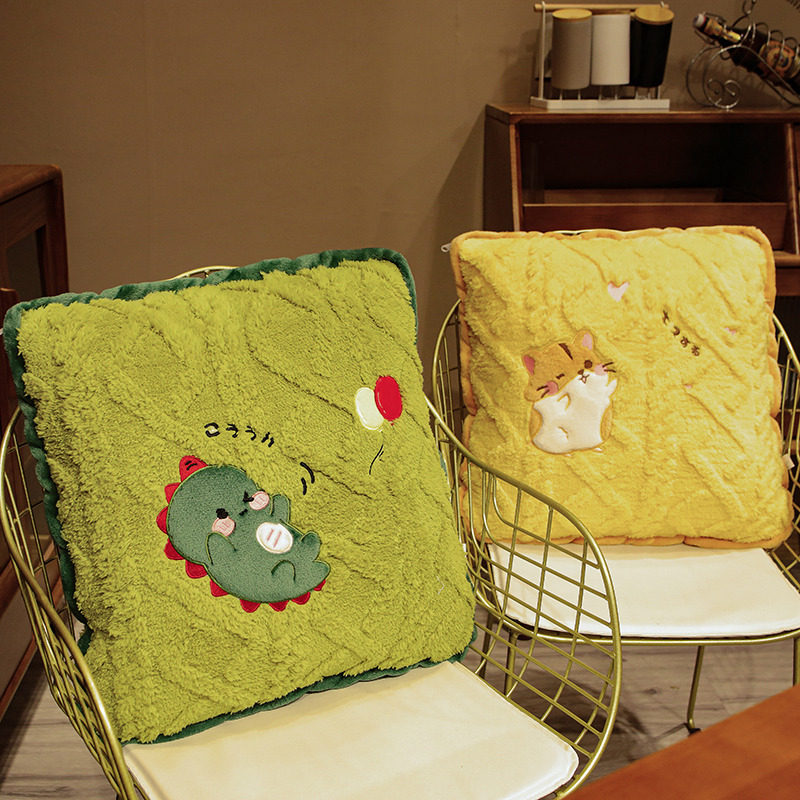 抱枕被子两用毯子二合一办公室午睡枕头车载汽车沙发靠枕折叠加厚