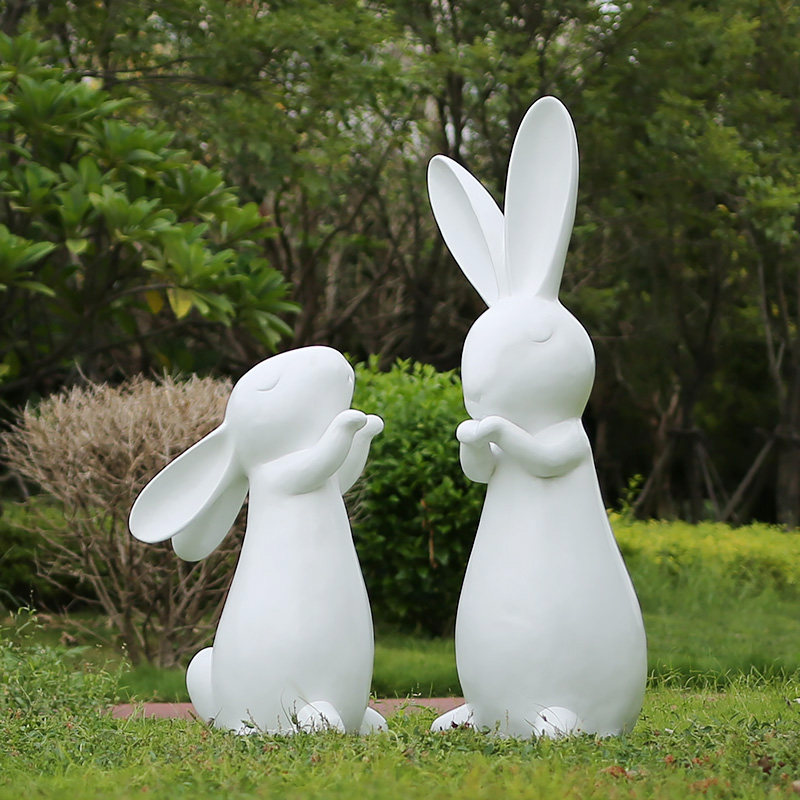 玻璃钢抽象兔子雕塑园林景观小品户外花园庭院草坪动物装饰大摆件,家居饰品,户外/庭院摆件,淘宝优惠券,粉丝福利购,淘宝优惠卷