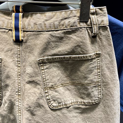 夏季卡其休闲短裤男夏薄纯棉直筒五分裤马裤宽松裤衩5分中裤男潮