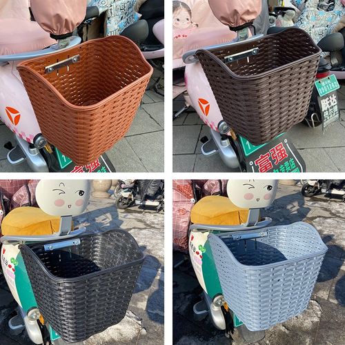 电动车后置车筐电动摩托车后尾挂篮加大书包车篓后用靠背菜篮子