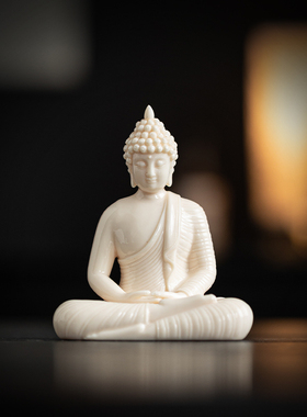 禅意陶瓷如来佛祖摆件释迦摩尼佛像家居客厅玄关装饰品车载保平安