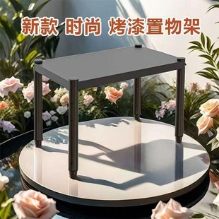 厨房单层台面碳钢一层微波炉架烤箱橱柜隔层架加高调料架加垫高架