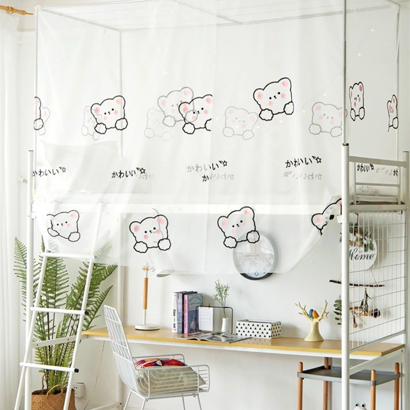 加密防尘学生宿舍蚊帐0.9米单人床夏天透气上下铺通用可伸缩支架