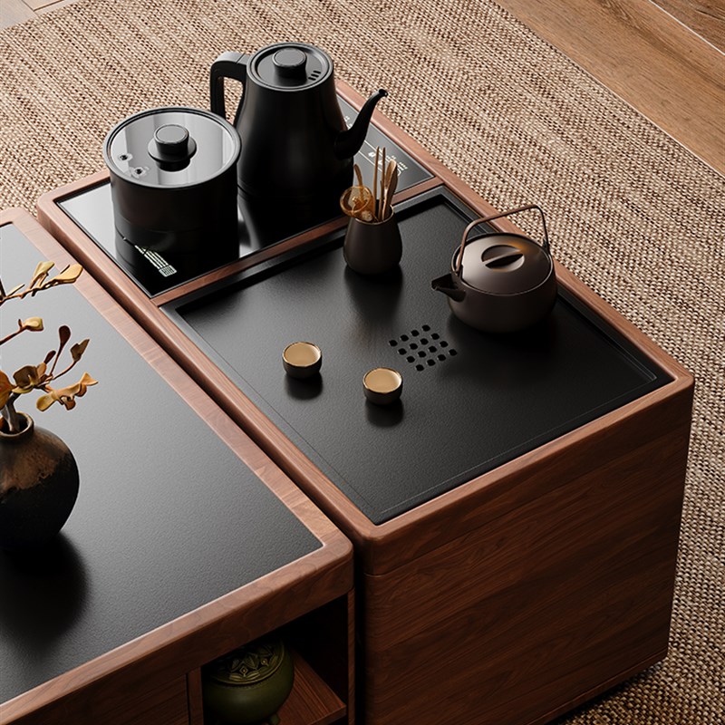 茶几泡茶一体客厅可移动功夫小茶台中古风家用小户型多功能茶桌