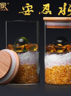 安忍水五黄二黑招财水晶球六帝钱龙银家居客厅店铺收银台摆设