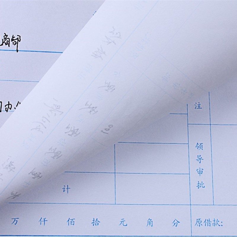 1本装重庆市财政局监制通用前通财务专用会计凭证借款审批单