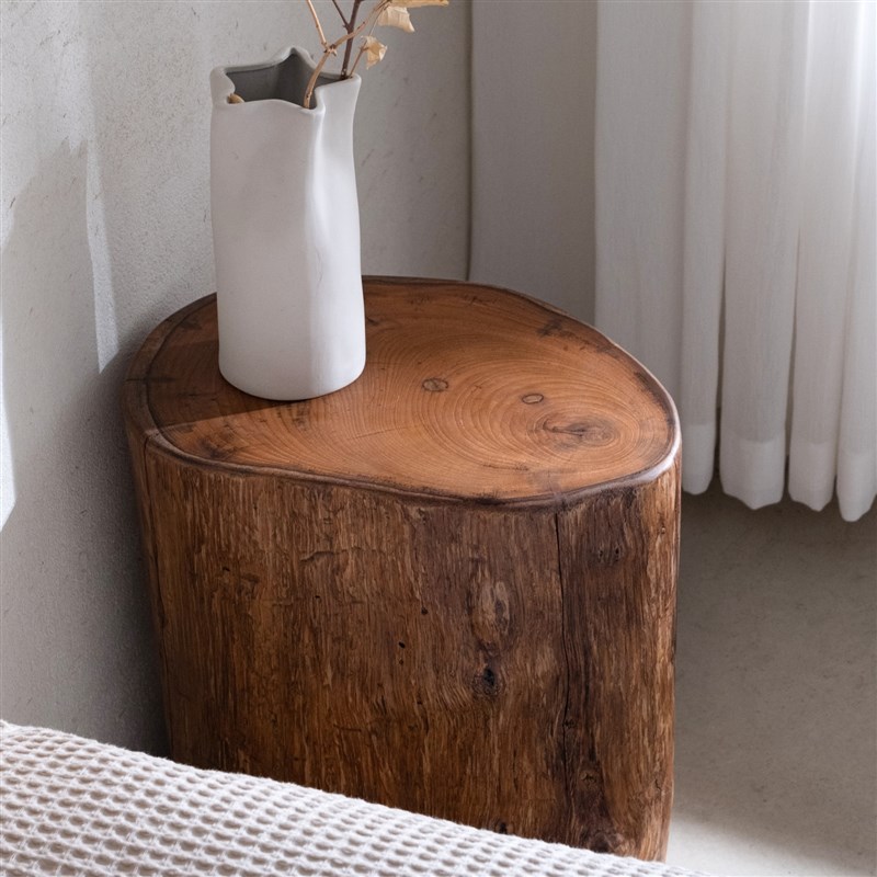 木有作为中古缅甸柚木墩子床头柜圆墩边几木墩小圆几茶几