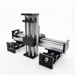 光轴滚珠丝杆精密直线模组滑台电动工作台配步进十字一字