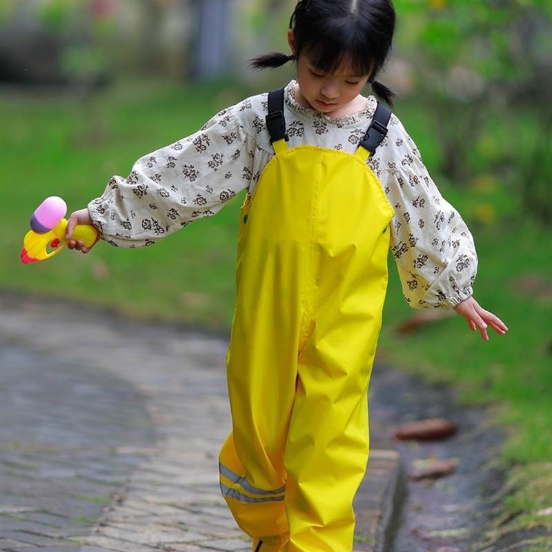 儿童单独雨裤儿童雨衣背带雨裤连体安吉游戏服两用款防水全身男女图片