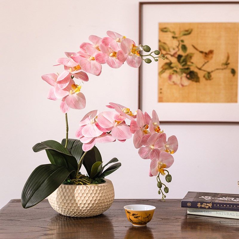 掬涵蝴蝶兰仿真艺盆景装客厅餐桌茶几假插绢装饰品,家居饰品,仿真花/假花,淘宝优惠券,粉丝福利购,淘宝优惠卷
