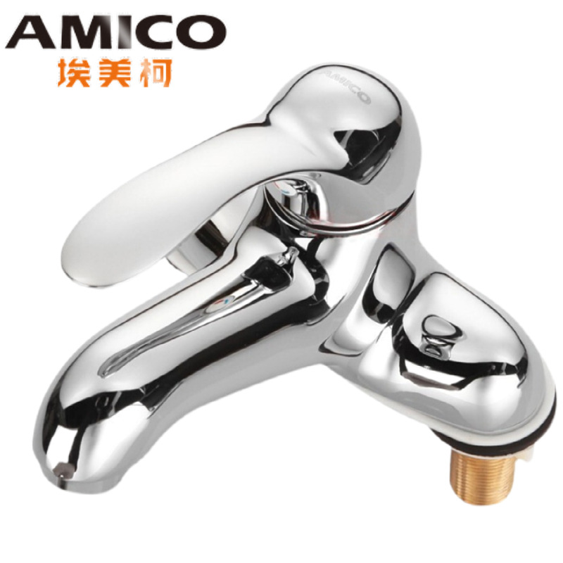 AMICO埃美柯 欧式单把双孔全铜台上面盆龙头洗脸盆冷热水龙头