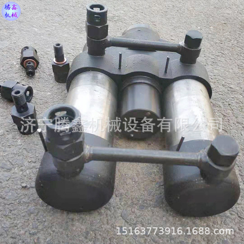 双缸锚索张拉机具千斤顶 手动双缸预应力张拉千斤顶 大吨位锚索张