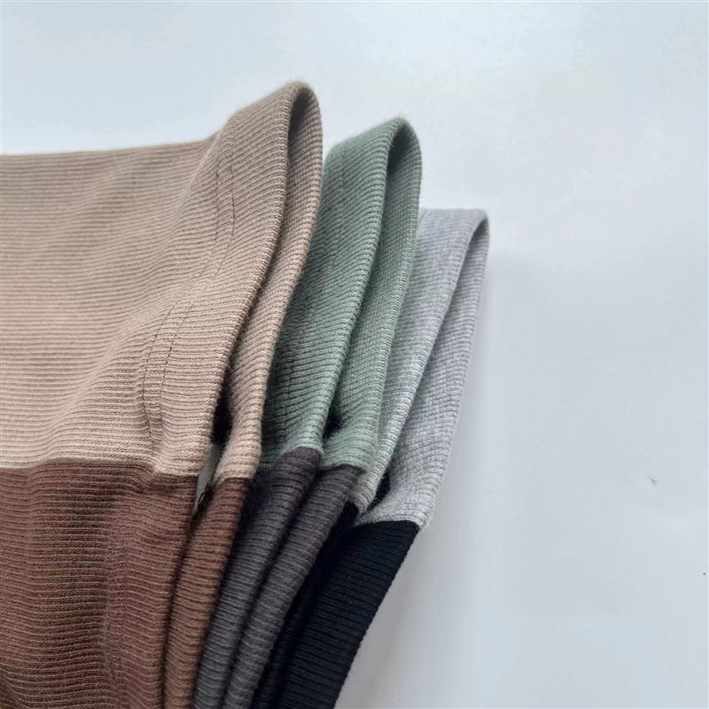 春秋季新款不对称弹力修身不紧绷螺纹修身纯棉撞色女童高腰打底裤