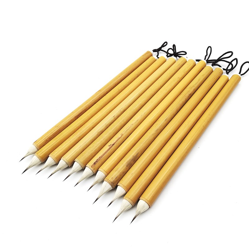 鸡距缠纸小楷毛笔 晋唐鸡距笔狼毫 小号笔蒜头 抄经临摹