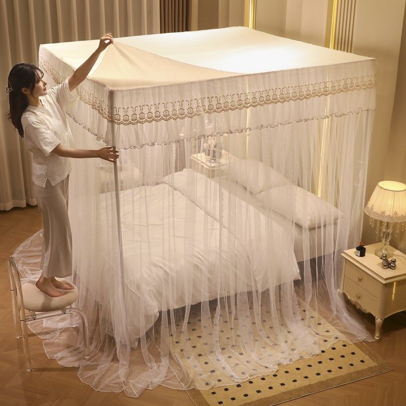 蚊帐家用2024新款三开门1米8床1.5x2.0落地宫廷防尘顶卧室纹帐夏,床上用品,蚊帐,淘宝优惠券,粉丝福利购,淘宝优惠卷
