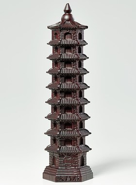 黑檀木雕13层文昌塔摆件工艺品木质九层七层书房办公室玄关文峰塔