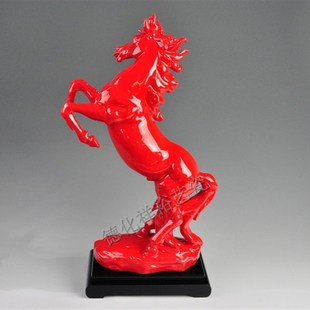 大号志在千里大号红瓷马 陶瓷工艺品 办公室摆件开业商务生日礼品