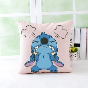 十字绣抱枕史迪奇卡通动漫个性枕套卧室沙发靠枕汽车靠垫喜庆枕头