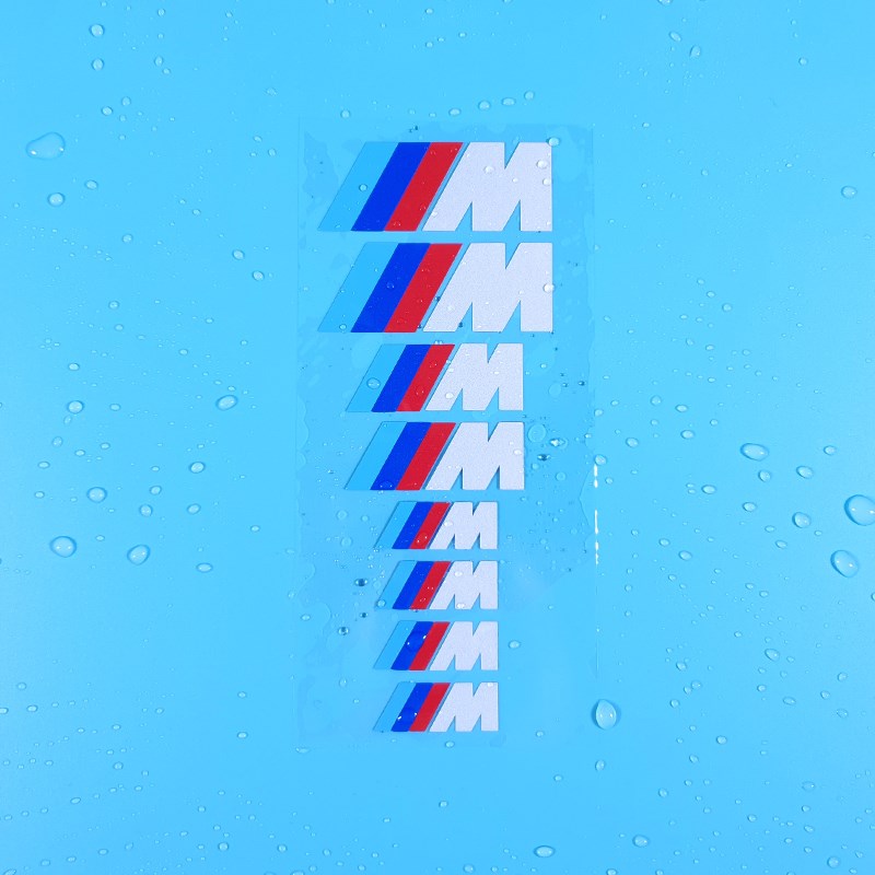 定制适用于宝马刹车卡钳贴纸3色M标汽车贴耐高温改装车钳装饰贴