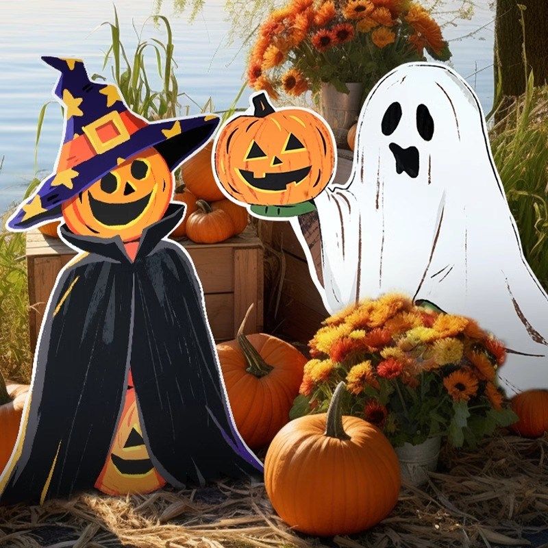 万圣节场景氛围布置kt板南瓜主题装饰品店铺酒吧门口背景拍照道具,节庆用品/礼品,节日装扮用品,淘宝优惠券,粉丝福利购,淘宝优惠卷