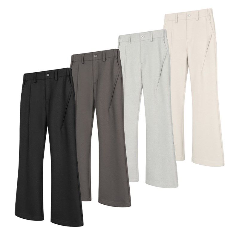 DESERTO 精纺羊毛混纺立体剪裁静奢老钱风微喇基础西裤休闲长裤男,男装,休闲裤,淘宝优惠券,粉丝福利购,淘宝优惠卷