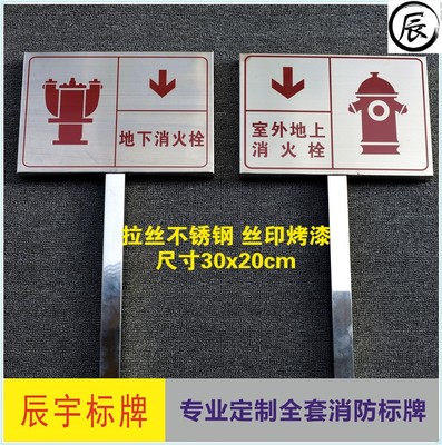 室外地上消火栓标识牌插地式不锈钢插杆地下消火栓消防水泵接合器
