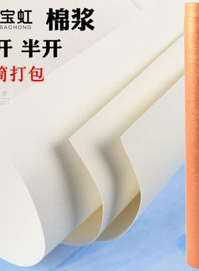 保定宝虹棉浆水彩纸全开对开半开2K1K宝红全棉中粗细纹300g手绘纸
