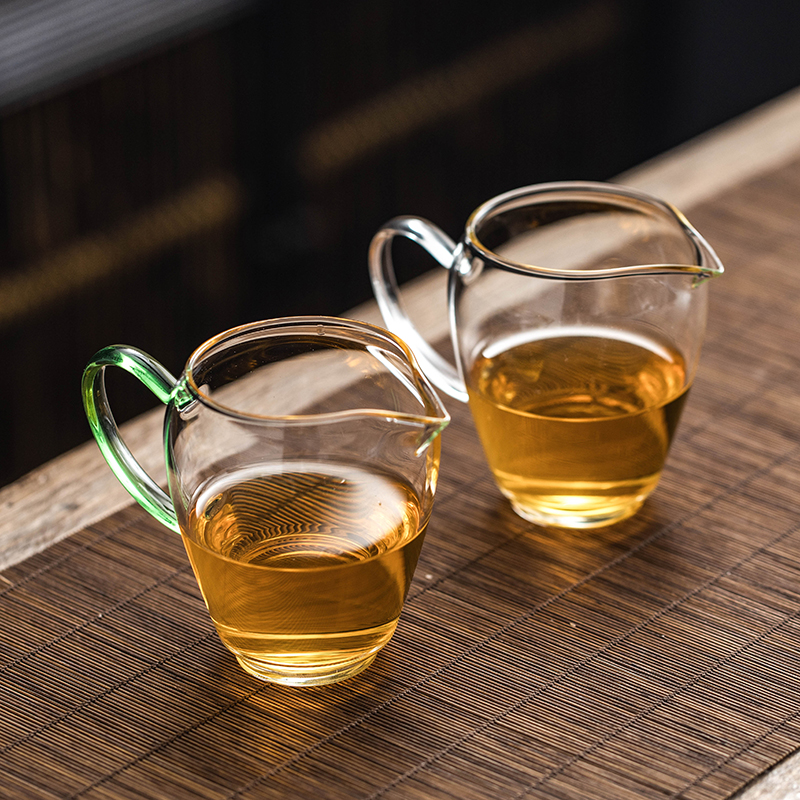 玻璃公道杯单个带把加厚茶海分茶倒茶器透明耐高温匀杯大容量茶海