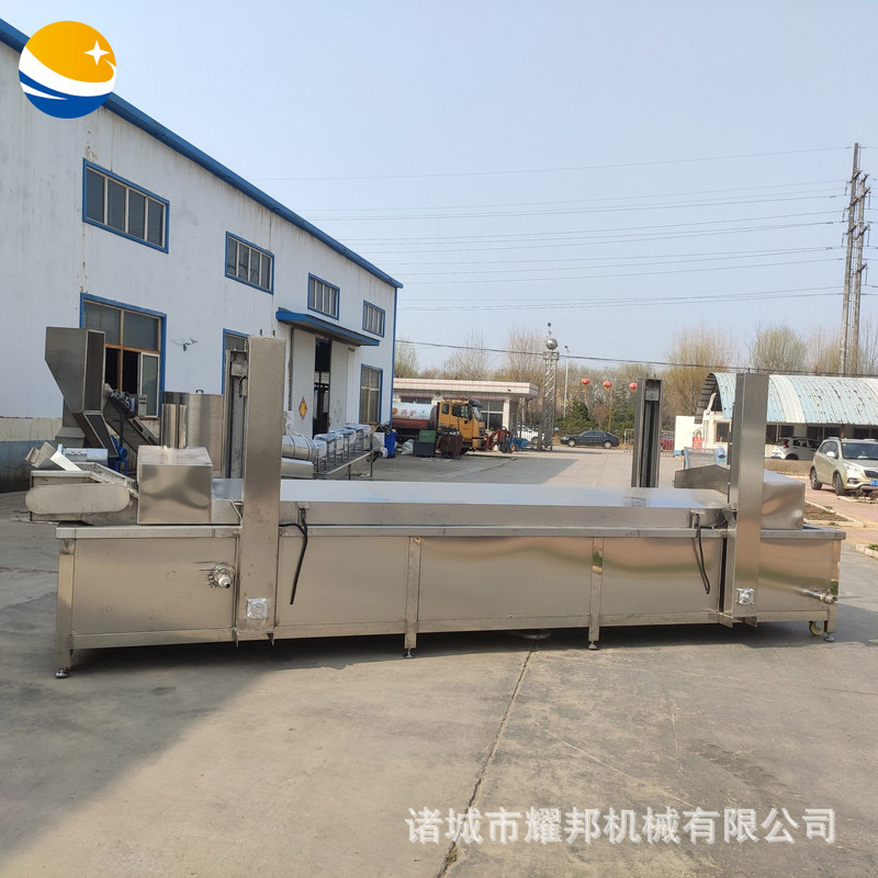 鱼豆腐专用油炸机 工厂网带油炸土豆片设备 全自动豆泡连续油炸线
