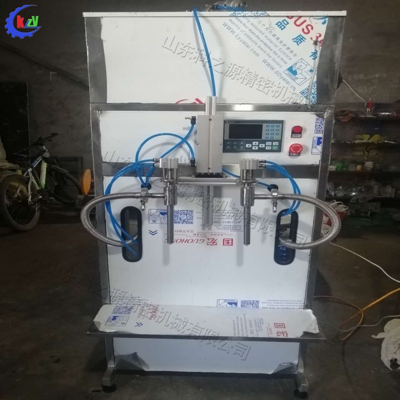 双头气动恒流计时灌装器 自流体定量灌装 蜂蜜膏体压力罐装设备