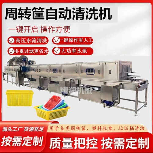 高压蔬菜筐洗筐机全自动连续式周转筐清洗机肉制品塑料筐清洗设备