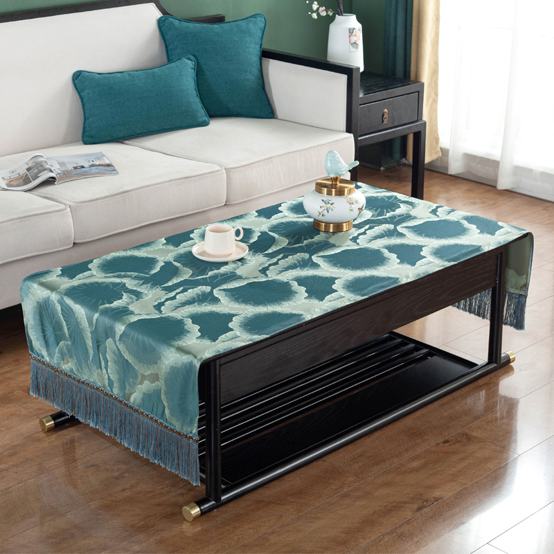 中式轻奢茶几巾桌布茶台台布长方形古典办公桌垫布巾布艺家用客厅