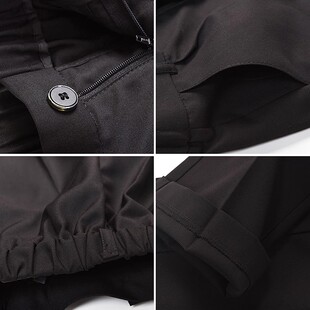 儿童西装裤男童保暖加绒秋冬藏青黑色学生校服裤演出西服背带长裤