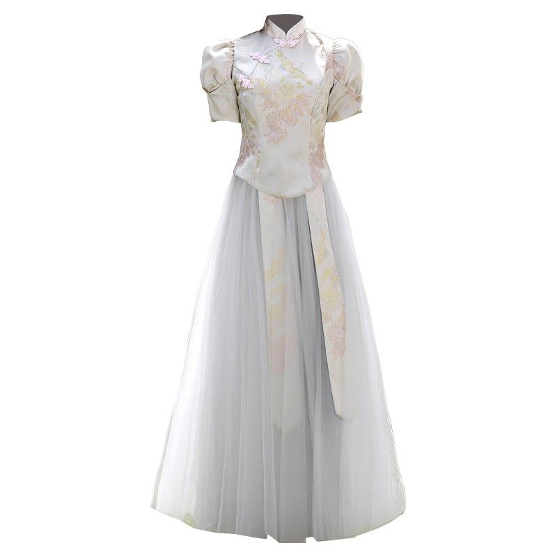 中式伴娘服女2024新款复古高级感姐妹团礼服旗袍显瘦伴娘裙小个子