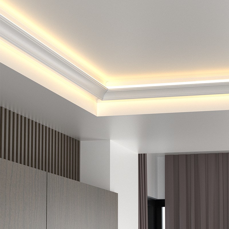 免吊顶铝合金灯槽双面发光氛围石膏线条灯明装led洗墙顶角线形灯