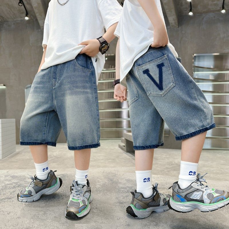 儿童装男童夏装裤子短裤2024新款薄款中大童牛仔裤夏季中裤夏款潮,童装/婴儿装/亲子装,儿童牛仔裤,淘宝优惠券,粉丝福利购,淘宝优惠卷