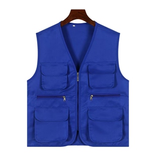 多口袋工作服马甲定制志愿者社区网格员物业反光背心订做印字logo