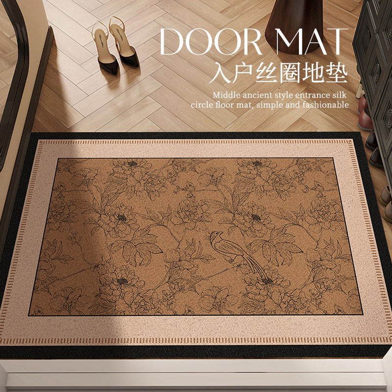 入户门地垫丝圈2025新款法式中古风高级复古进门门垫地毯玄关脚垫