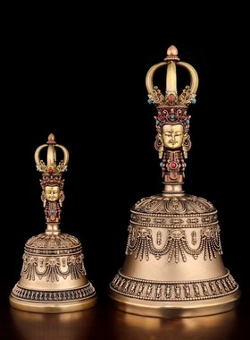 尼泊尔工艺藏传纯铜三色五股金刚铃杵金刚杵做工精致声音清脆响亮