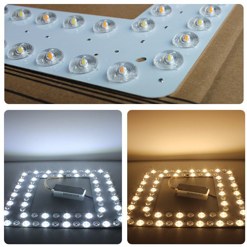 方形LED灯盘吸顶灯替换灯芯维修灯板三色变光灯珠风扇灯光源配件,家装灯饰光源,LED灯板,淘宝优惠券,粉丝福利购,淘宝优惠卷